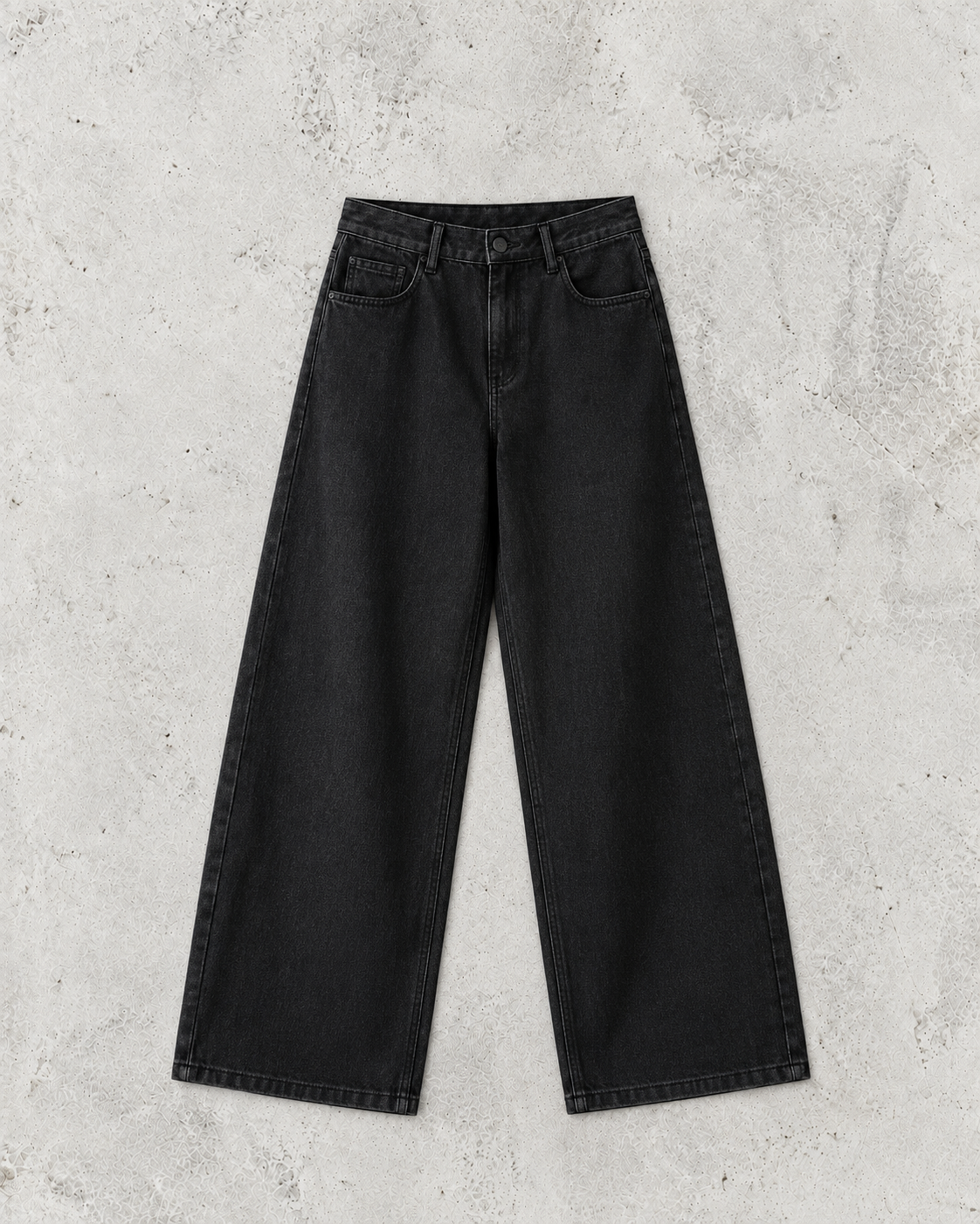 High Streets Frühling Sommer Herren-Jeans Amerikanischer Baggy-Stil Weites Bein Gebogene Schnittlinie Denim-Hose Locker Sitzende Einfarbige Trendige Herrenhose