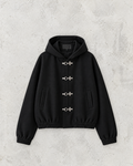 Street-Style Metallhaken-Schnallen-Hoodie Jacke
