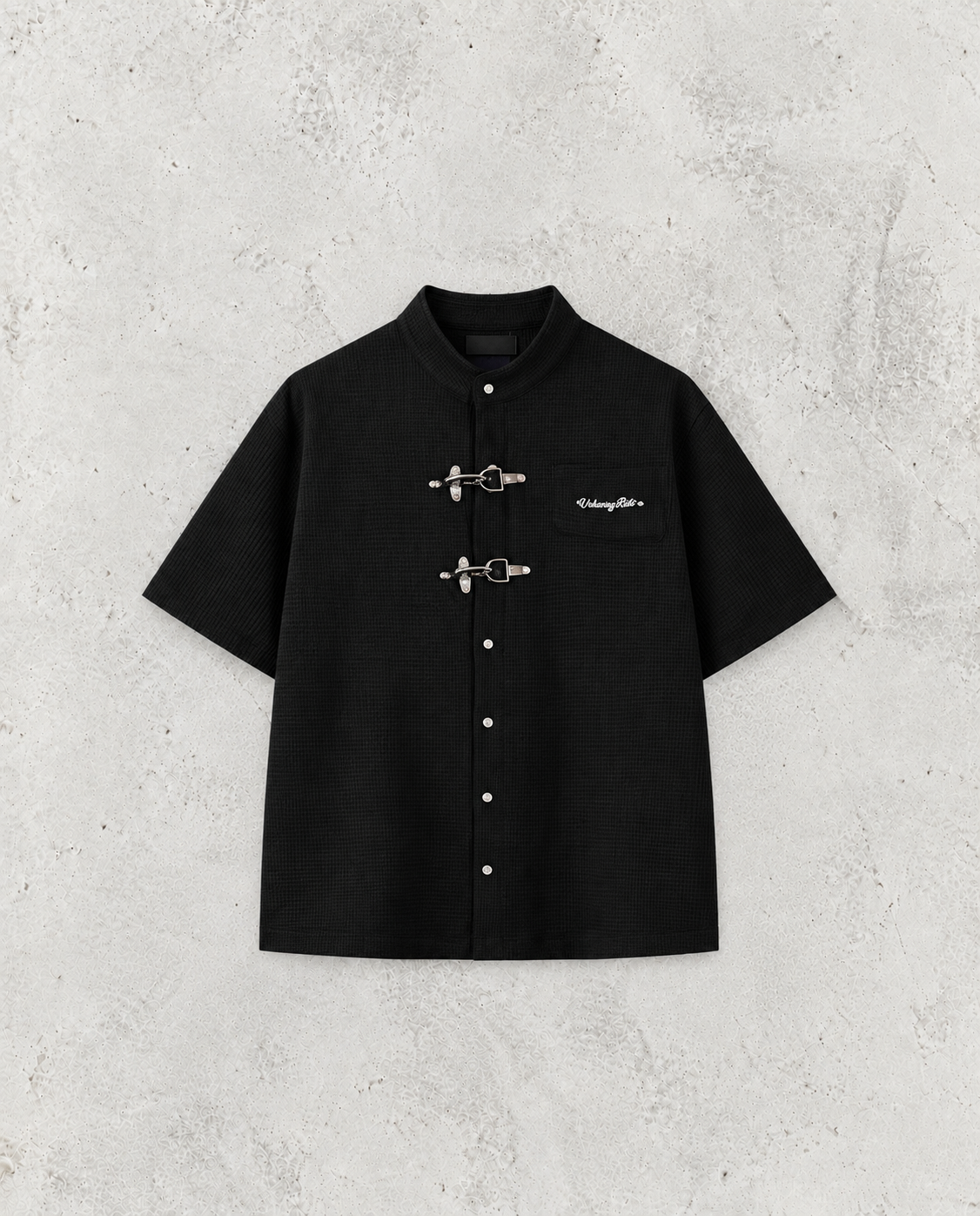 Taste Dekoration Kurzarm Shirts Herren Sommer Einfarbig Streetwear Lose Waffel Hemd Übergroßen Harajuku Casual Bluse Männer