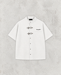 Men's Short Sleeve Solid Color Streetwear Loose Waffle Shirt Oversized Harajuku Casual Blouse