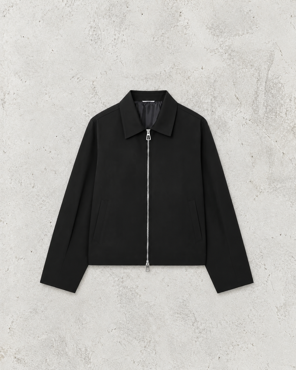 Women's Casual Solid Color Zipper Jacket Women's Streetwear with Lapel and Pockets Long Sleeve Plain Pleated Women's Outerwear Fashionable Bomber Jacket