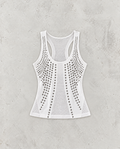 Karrram Japanisches Pailletten-Tanktop Vintage