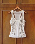 Karrram Japanisches Pailletten-Tanktop Vintage