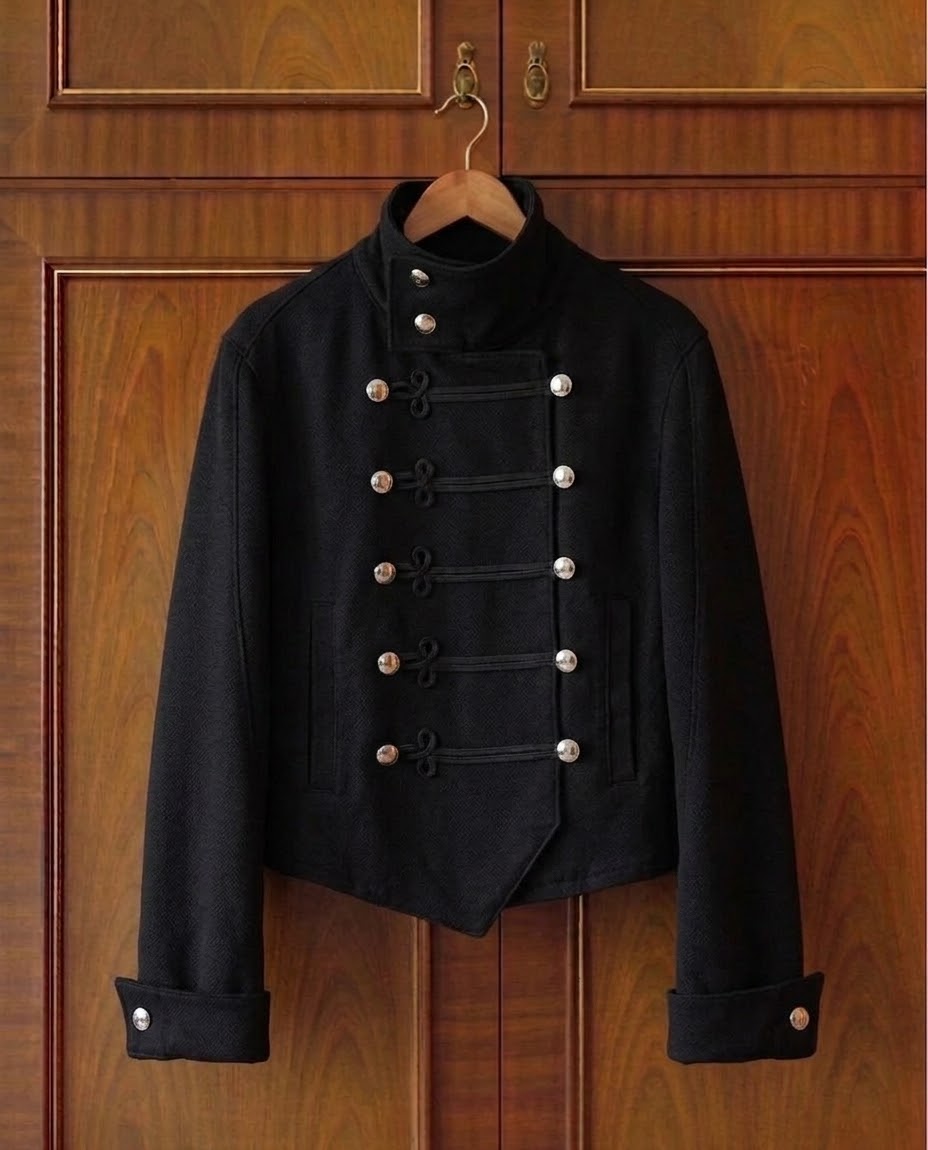 Streetwear Napoleon-Style Y2K Jacket Hip-Hop Button-Up Jacket Harajuku Goth Clothes Trend Punk Oversized Y2K Long Sleeve Tops Subculture
