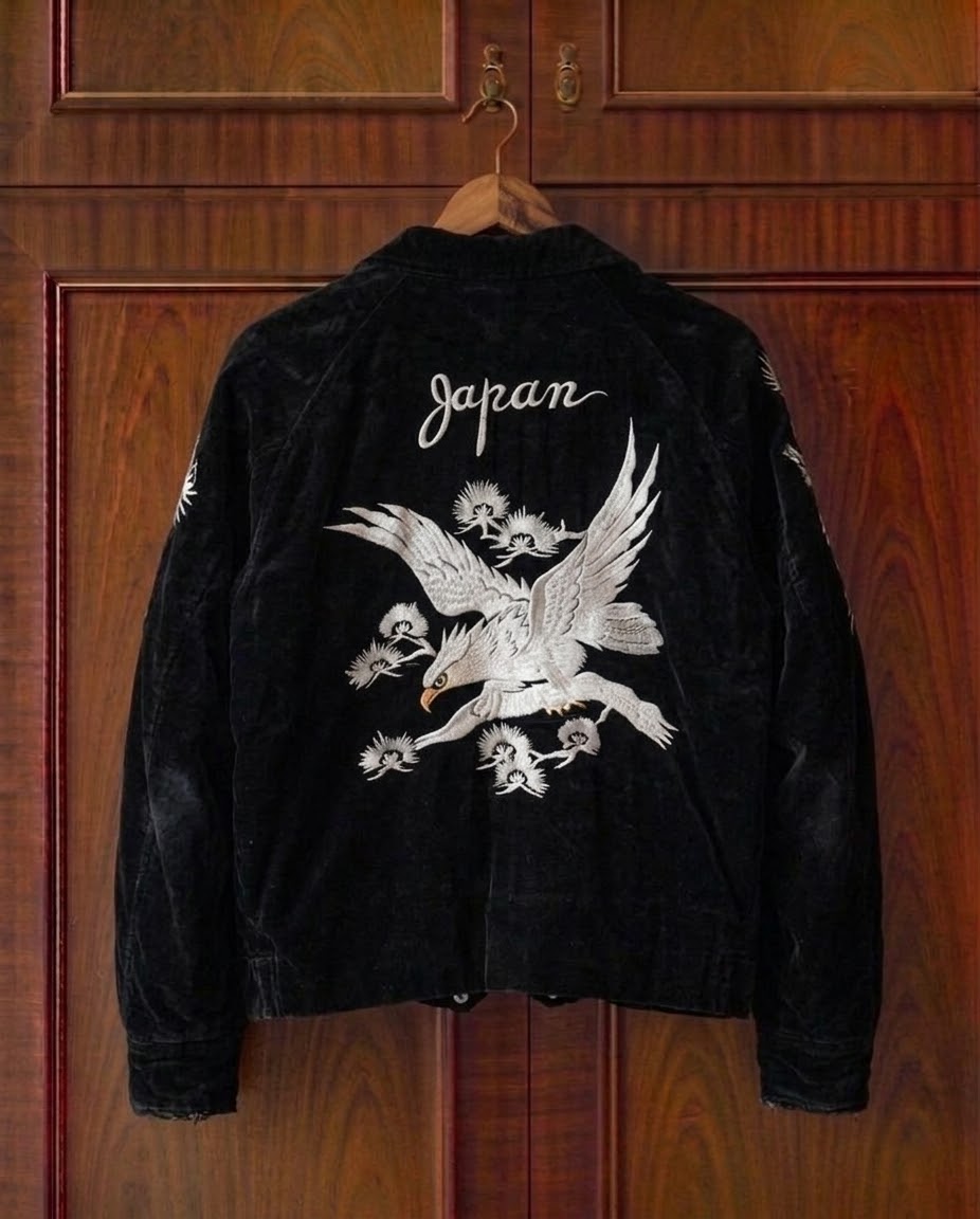 Gestickte Samt Japan Boxer Jacke