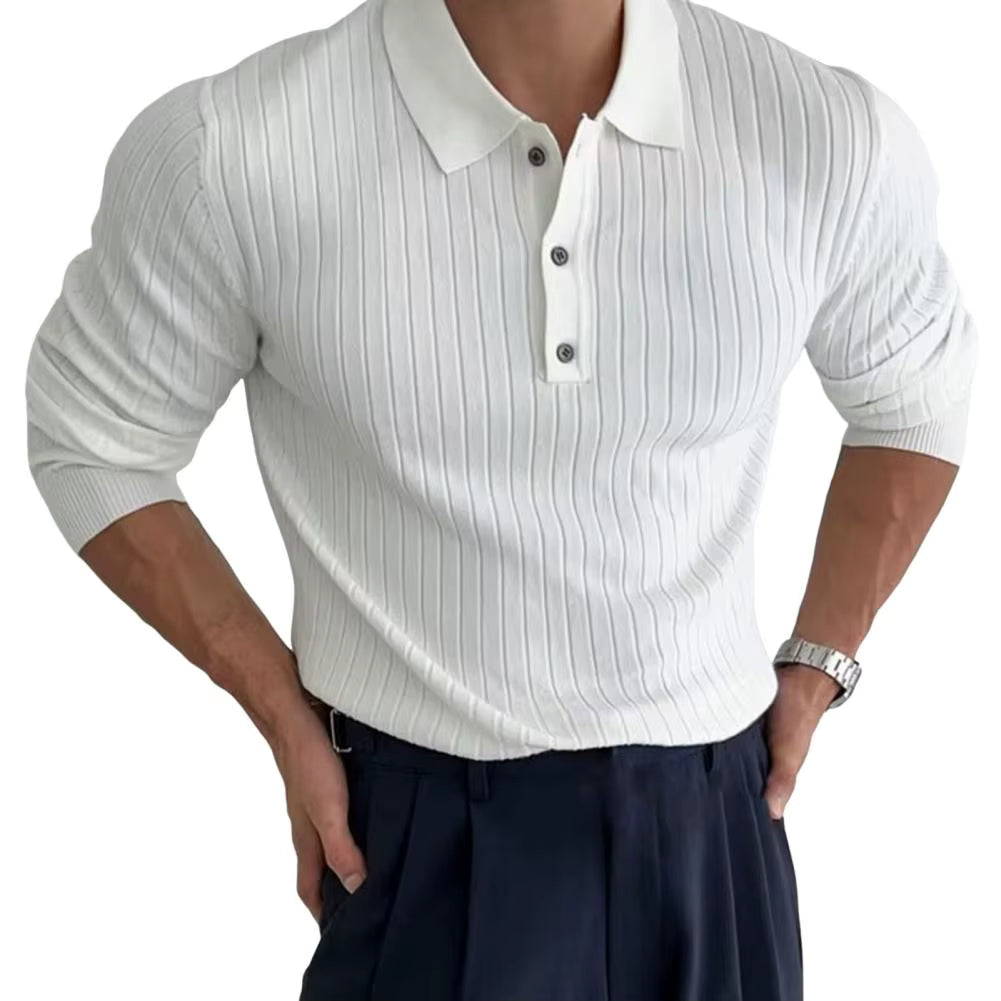 Neue Frühjahr Männer Solide Streifen Fitness Elastizität Langarm Shirts Für Männer Mode Stehen Kragen Herren Shirts Gestrickte