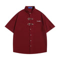 Taste Dekoration Kurzarm Shirts Herren Sommer Einfarbig Streetwear Lose Waffel Hemd Übergroßen Harajuku Casual Bluse Männer