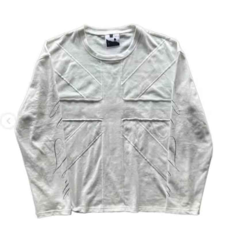 Europäisches und amerikanisches, grenzüberschreitendes, personalisiertes Sweatshirt mit amerikanischer Flagge, Rundhalsausschnitt, langärmliges T-Shirt, Pullover, Retro-Jacke