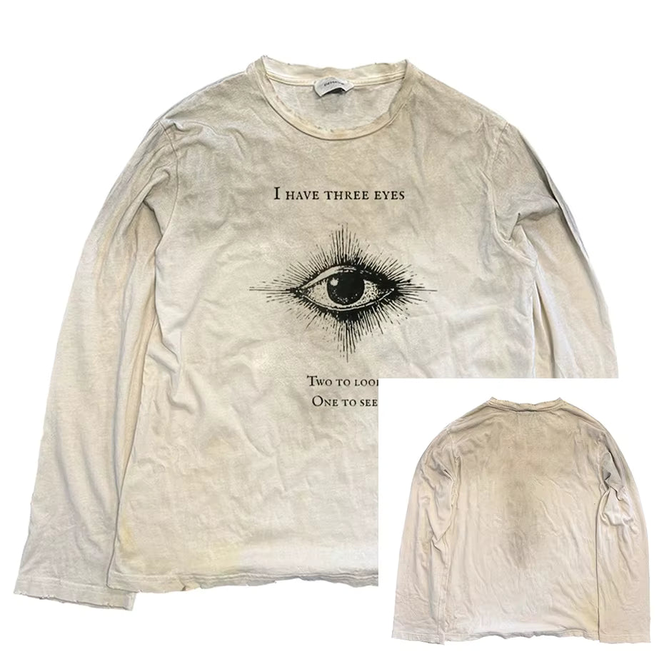 Vintage Übergroße T-shirts Blitz Grafik Langarm T Shirts Harajuku Lose Beiläufige T Tops Unisex Retro T-shirts