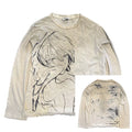 Vintage Übergroße T-shirts Blitz Grafik Langarm T Shirts Harajuku Lose Beiläufige T Tops Unisex Retro T-shirts