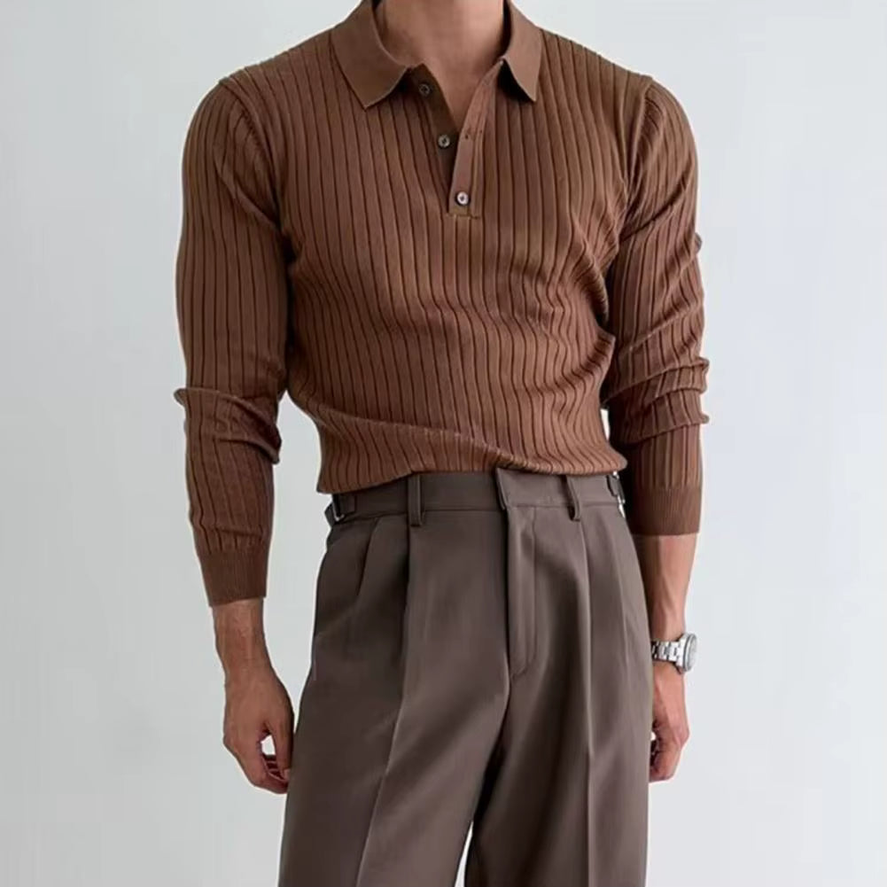 Neue Frühjahr Männer Solide Streifen Fitness Elastizität Langarm Shirts Für Männer Mode Stehen Kragen Herren Shirts Gestrickte
