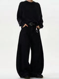 High Streets Frühling Sommer Herren-Jeans Amerikanischer Baggy-Stil Weites Bein Gebogene Schnittlinie Denim-Hose Locker Sitzende Einfarbige Trendige Herrenhose