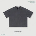 ZODF Retro 2026 Sommer Herren Boxyfit 285gsm Gewaschene T-Shirts Unisex Vintage High Street Rundhals Baumwoll-T-Shirt HY1203