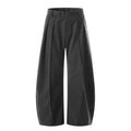 Plissierte, gespleißte Anzughose für Herren, einfarbig, lässig, schlicht, Retro, Baggy, weites Bein, Bananenhose für Herren